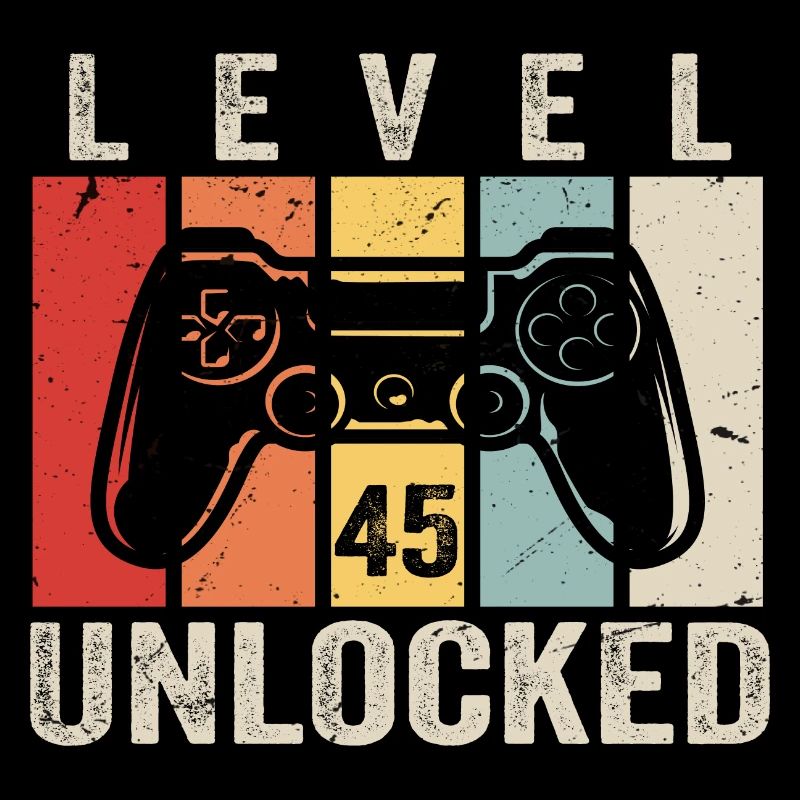 Level 45 Unlocked 45 Jahre Geburtstag Geschenk