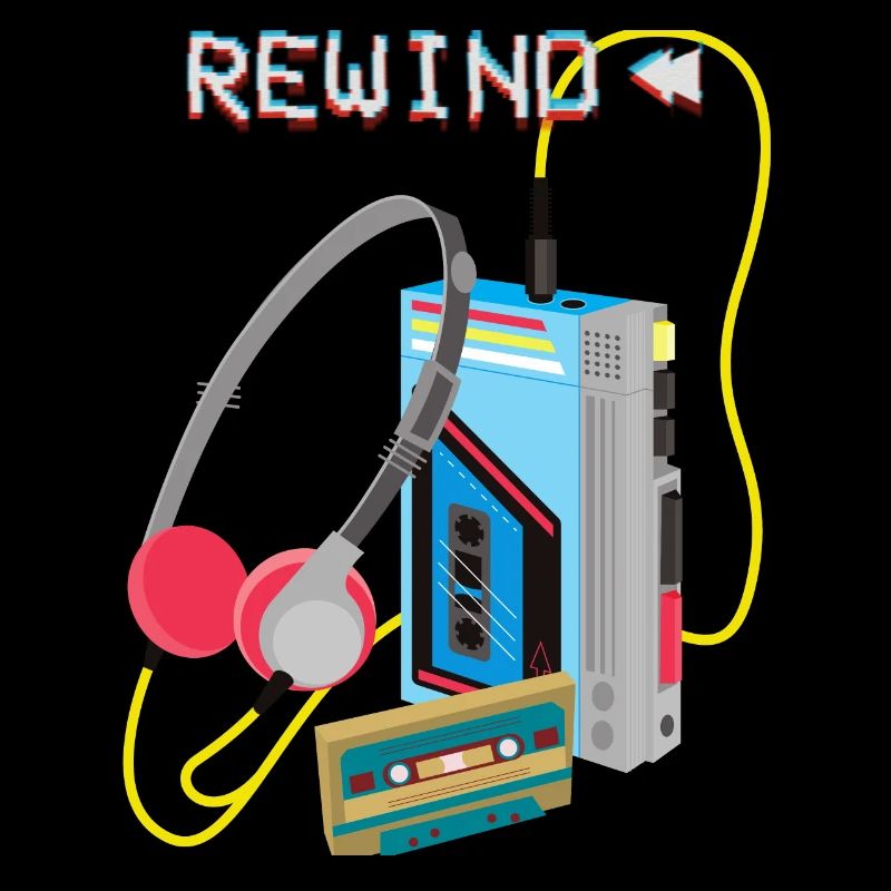 Conception de cassette de rembobinage de musique rétro
