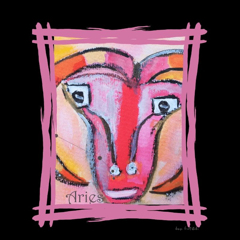 Widder Tierkreis - Farbenfrohe expressionistische Kunst