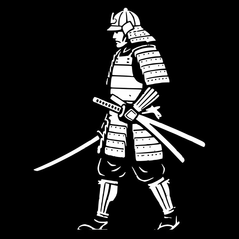 Samurai Krieger Gehend Rüstung Vektor