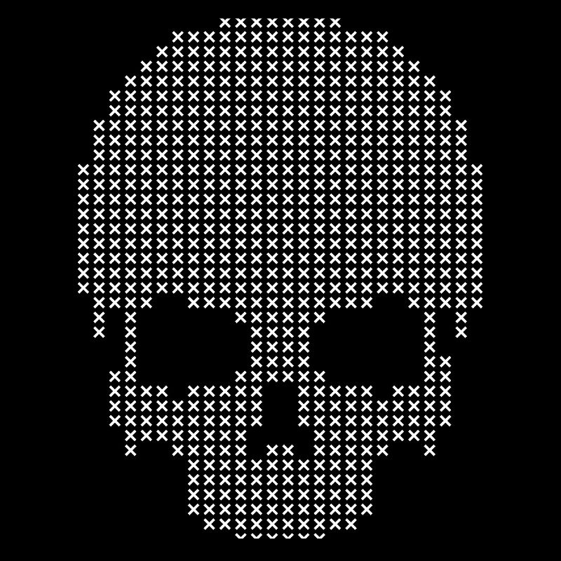 Geometric Skull Stitches Dotwork