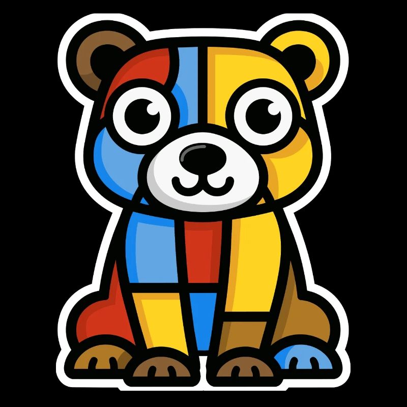 Image colorée et stylisée d’un ours