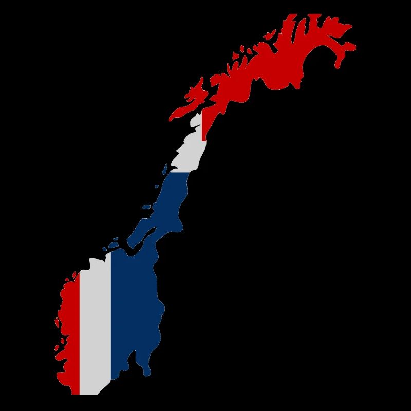 Carte de la Norvège avec drapeau