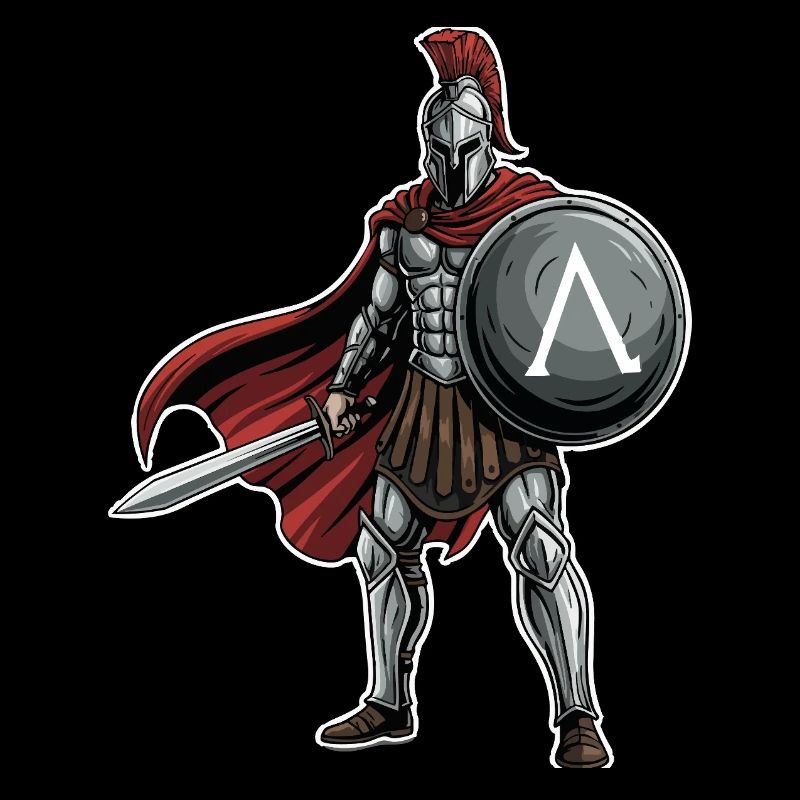 Hoplite Spartiate Lambda Bouclier Épée Mascotte