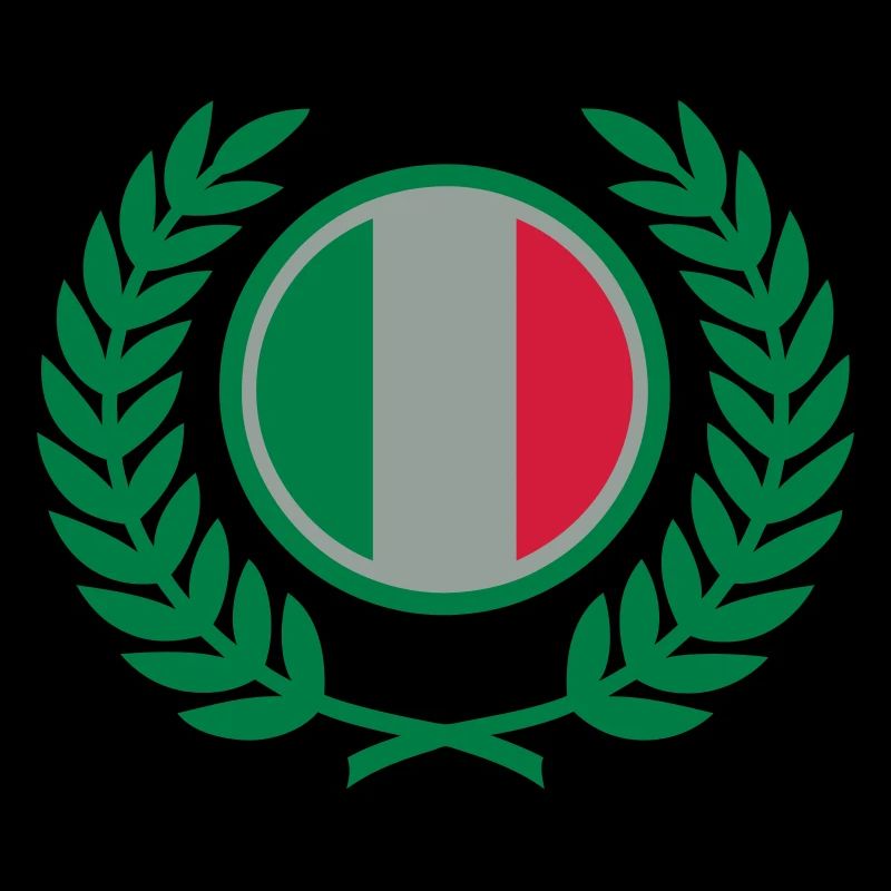 Italy (flag & laurel wreath)