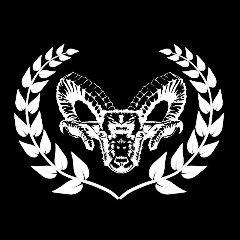 Schaf Hammel Bock Widder Lorbeerkranz Gebirge