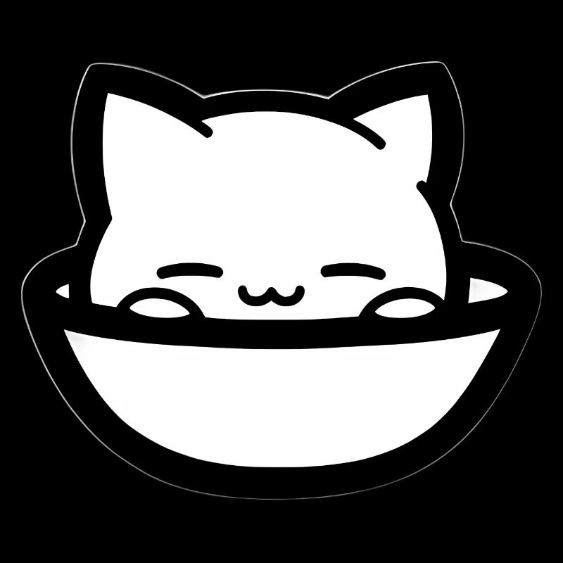 Chat confortable dans une gamelle