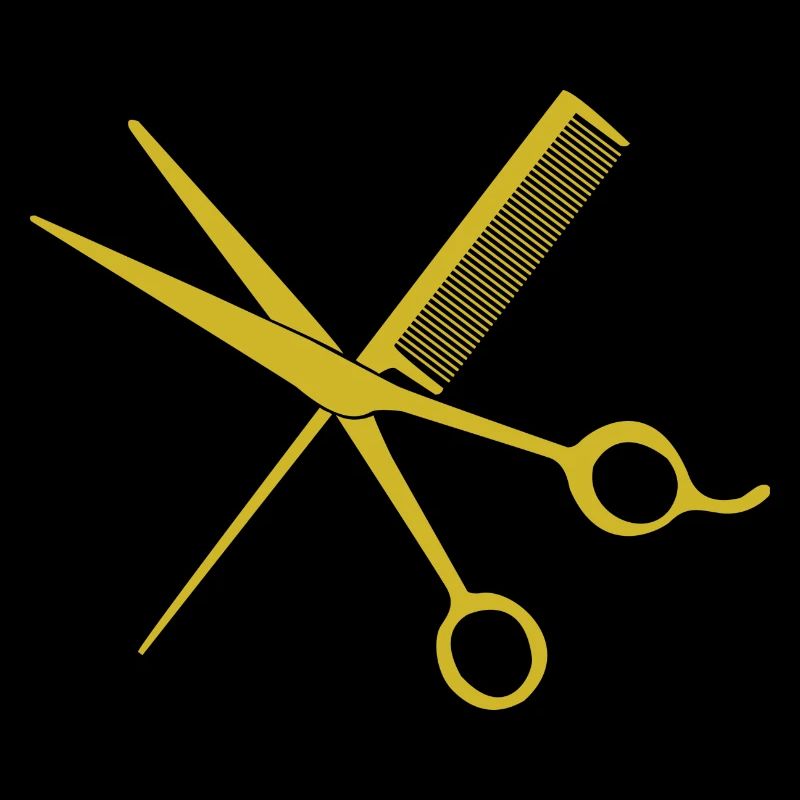 T-shirt de coiffeur élégant : ciseaux et peigne