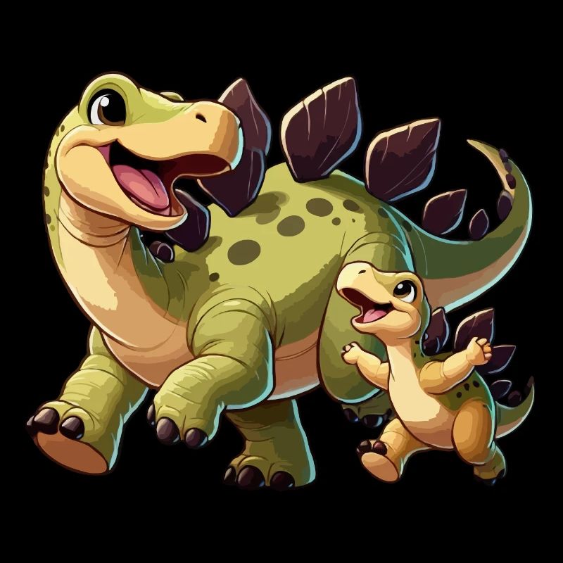 Stegosaurus Mutter und Kind