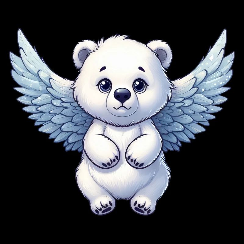 Celestial Polar Bear: Gentle Strength Meets Angel