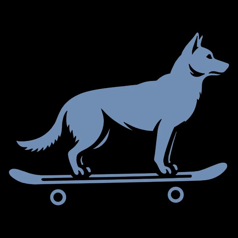Dog Shepherd Skateboard Skateboarder