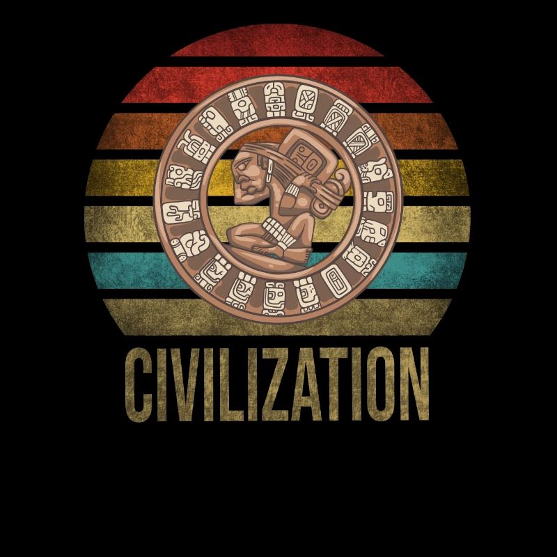 Calendrier Maya Itzamna Rétro Coucher de soleil