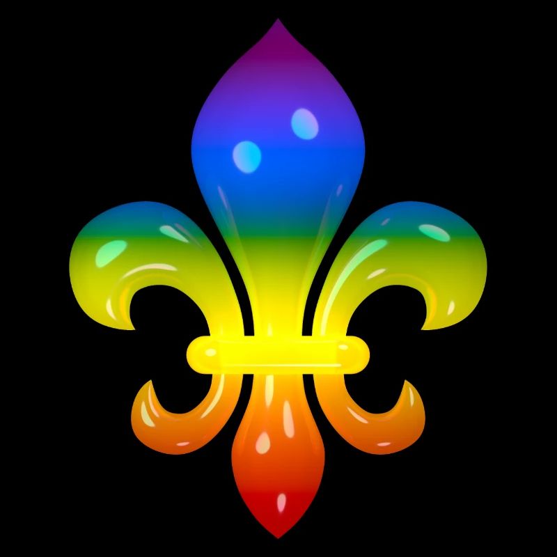 Fleur de Lys aux couleurs de l’arc-en-ciel