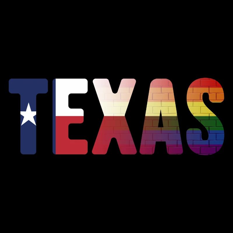 Rainbow Texas Flag Design for Pride