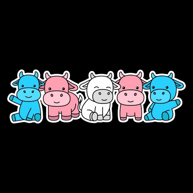 Trans flag cow design for proud trans people