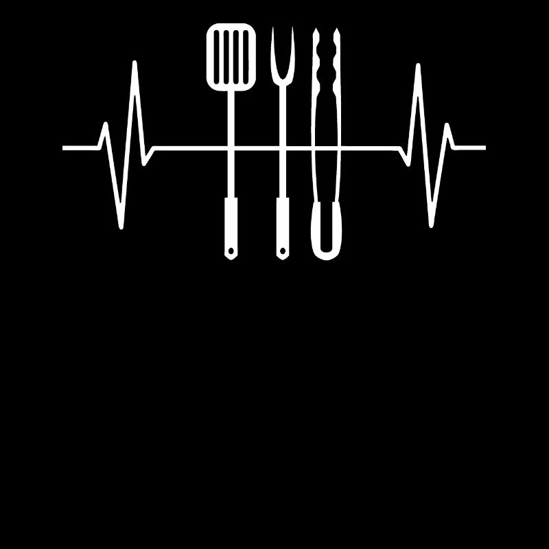 Barbecue grill set EKG heartbeat gift