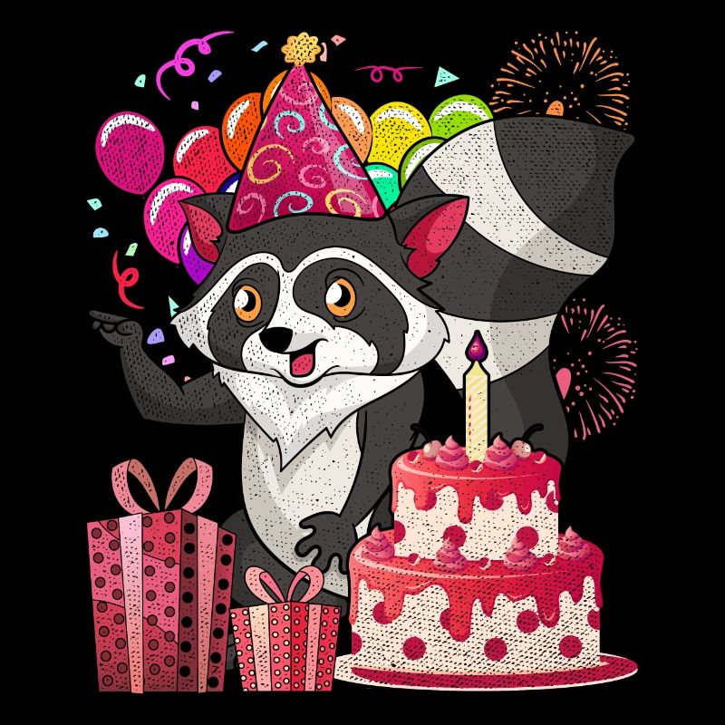 Geburtstag Tier Geschenk Waschbär