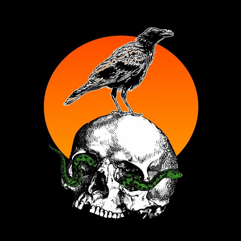 Skull Skeleon Crow