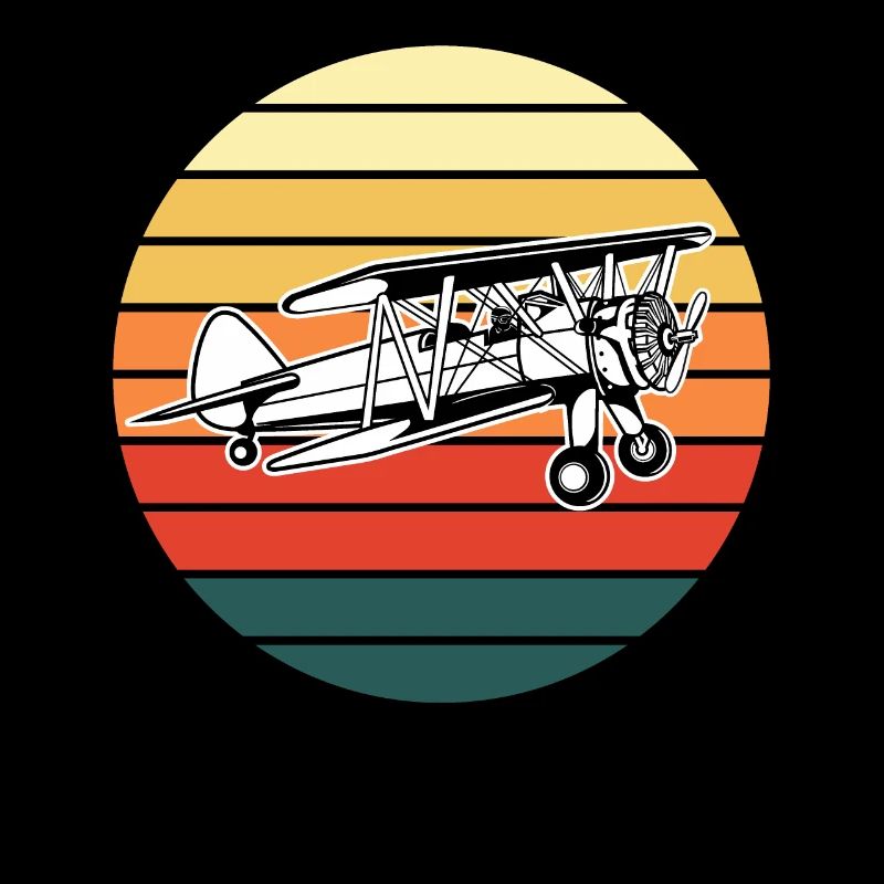 Biplane Airplane Pilot Retro Vintage Gift