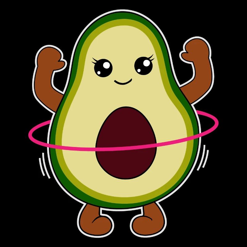 Avocado Mit Hulareifen Hulahooping Geschenk