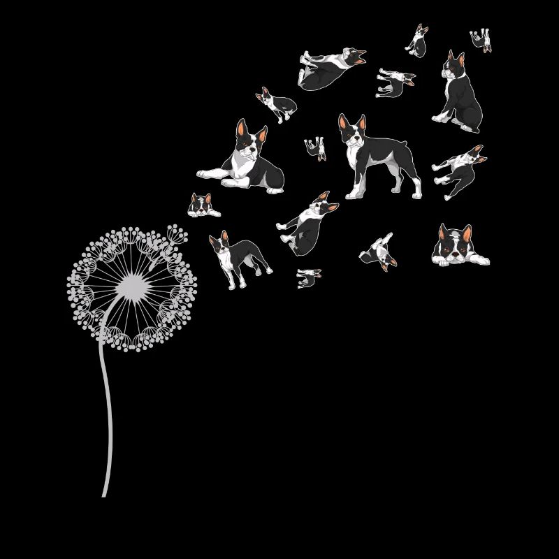 Dandelion Bostie Dogs Gift Boston Terrier