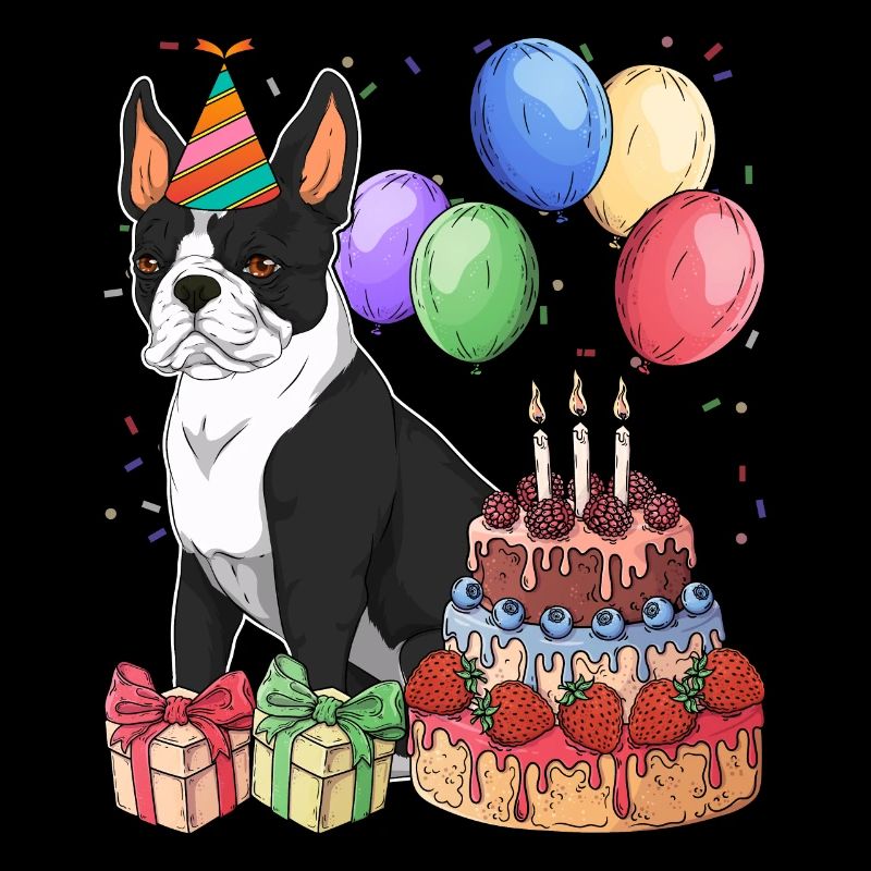 Dog Bostie Birthday Gift Boston Terrier