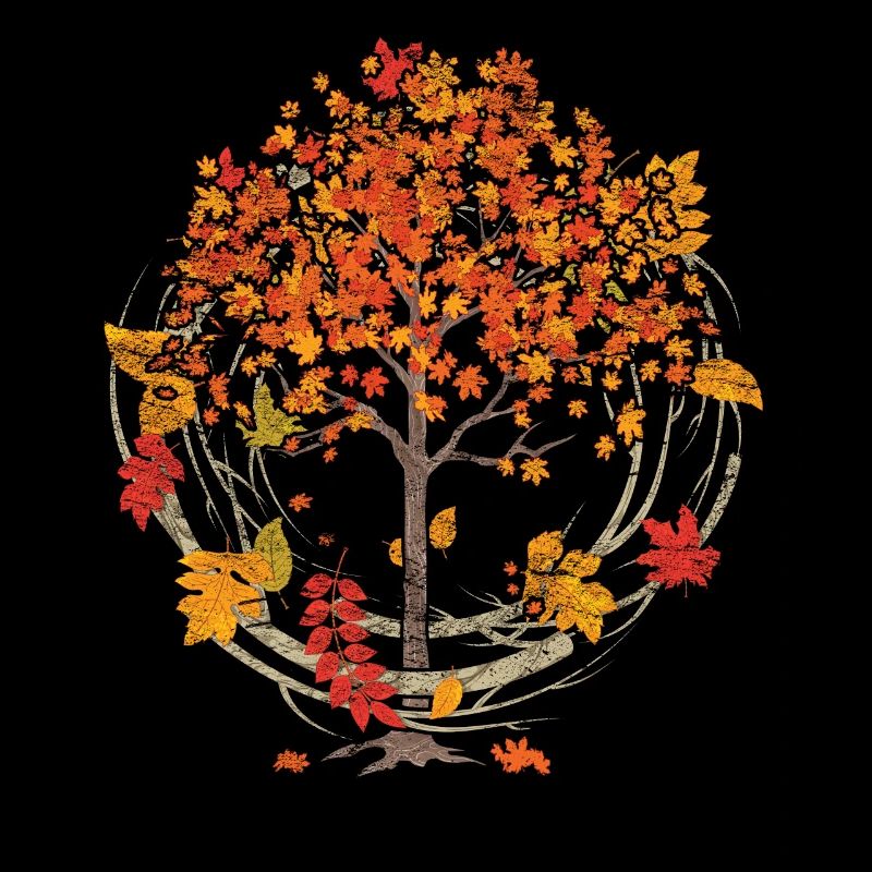Buntes Laub Wald Baum Laubblätter Geschenk Herbst
