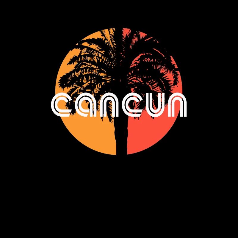 Cancun Mexico Artistic Vacation Souvenir Palm Tree