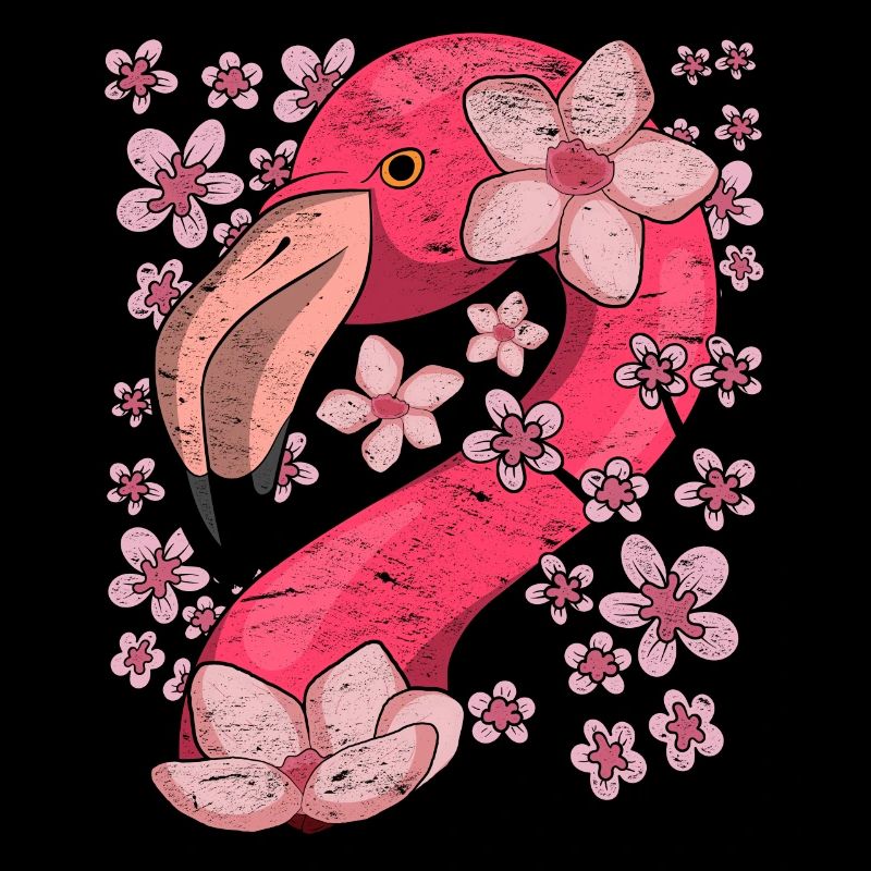 Kirschblüten Vogel Geschenk Sakura Rosa Flamingo