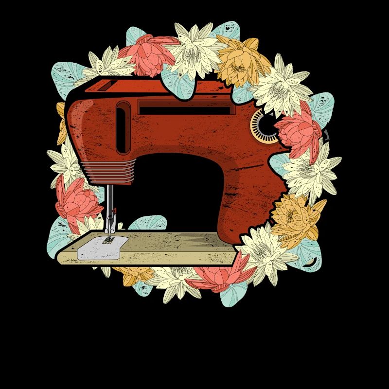 Pretty Flower Sewing Machine Seamstress Gift Sewing