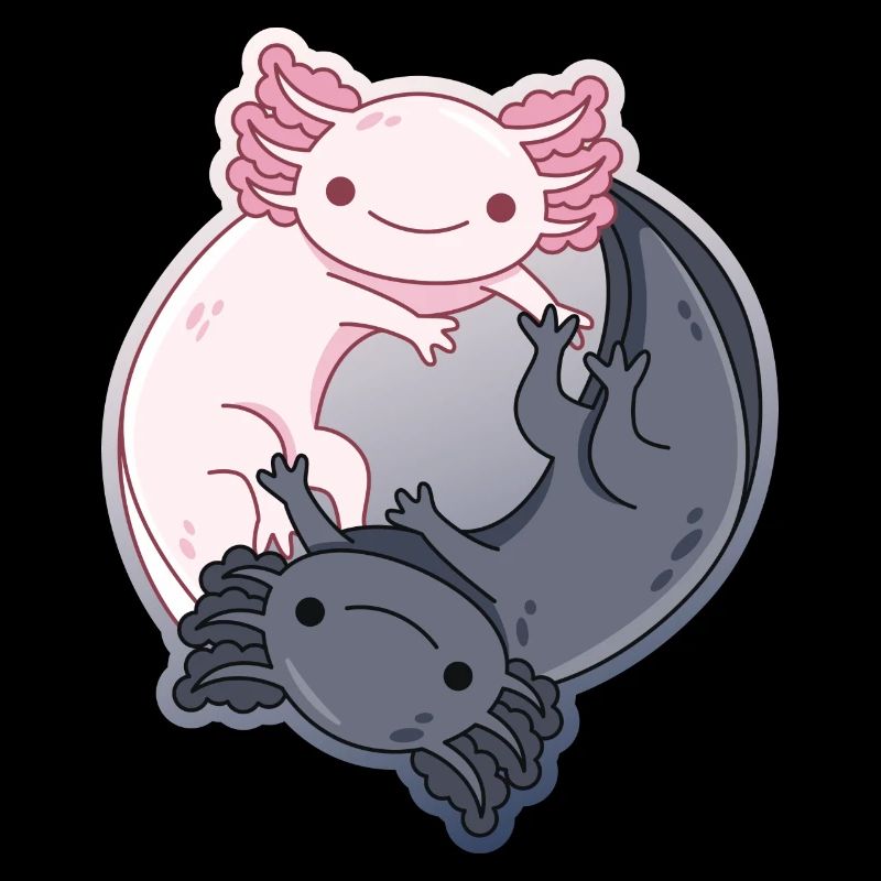 Yin-Yang Design for Axolotl Lovers