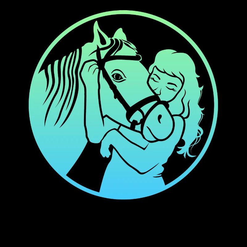 Strahlende Pferdeumarmung Harmonisch