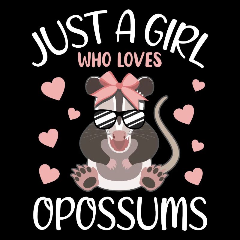 Mädchen Opossum Liebe Herzchen Motiv