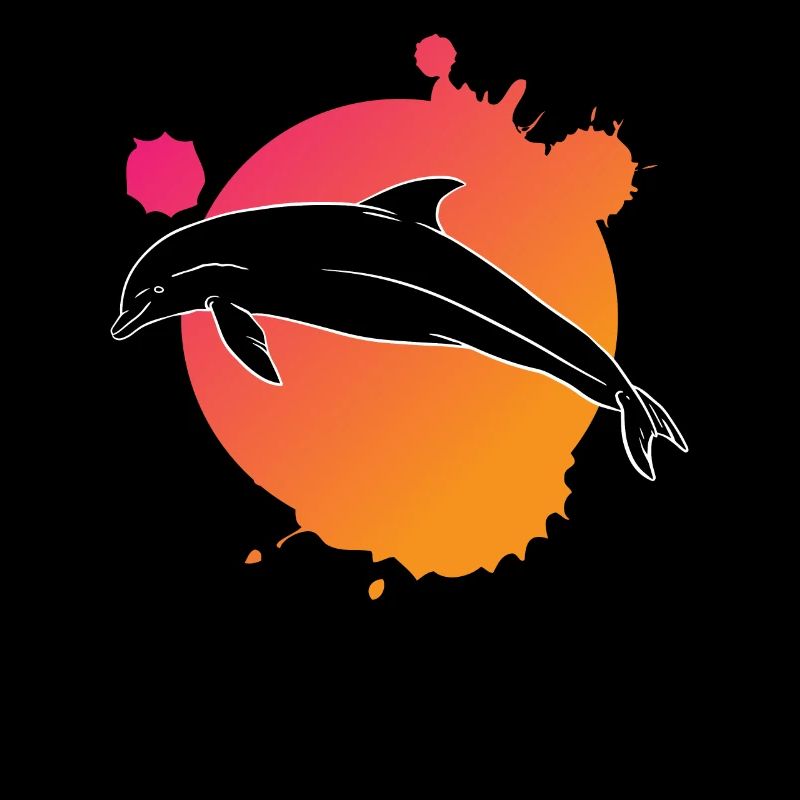 Stilvoller Delfin Kunst Farbspritzer