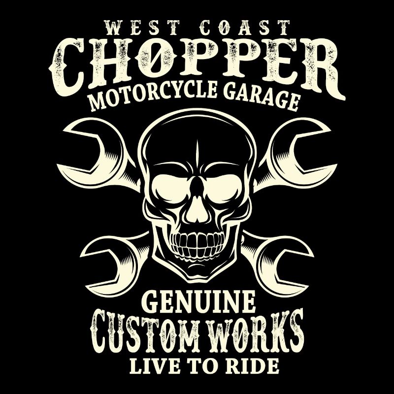Totenkopf Biker Spruch West Coast Chopper
