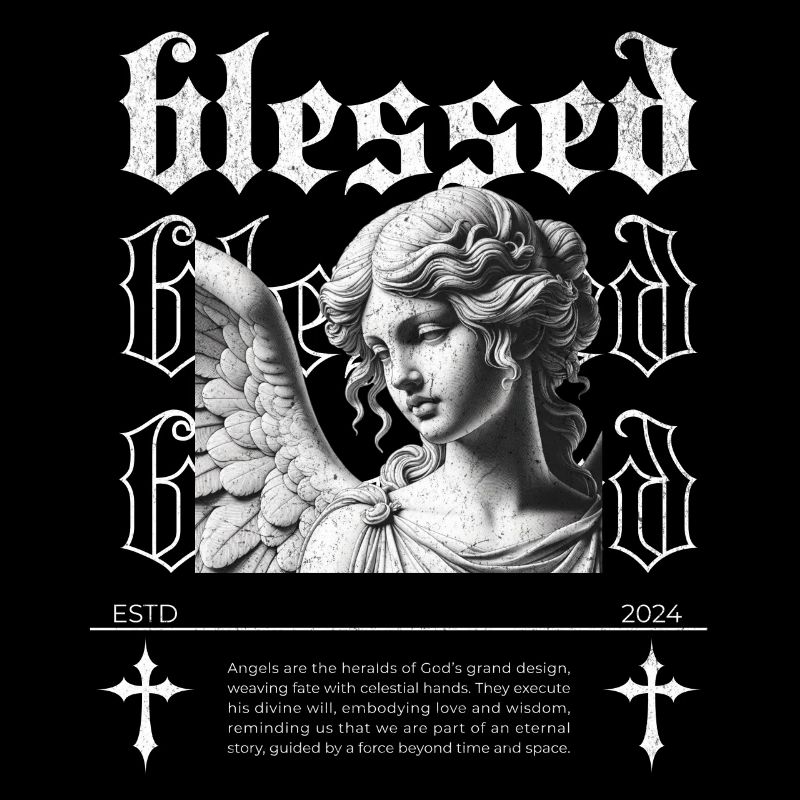Gesegnet Engelstatue - Kreuze Glaube an Gott