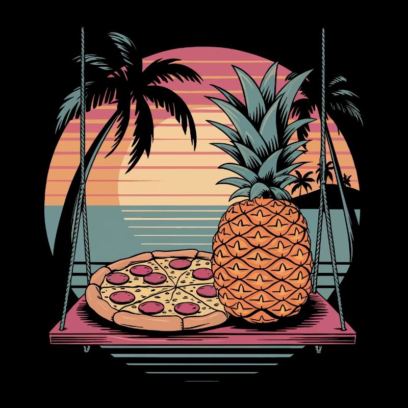 Funny Sarcasm Meme Hawaiian Pizza Pineapple Sunset