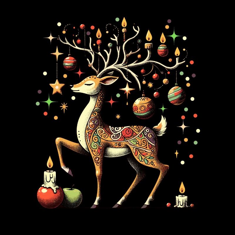 Un cerf de conte de fées vous souhaite un joyeux Noël