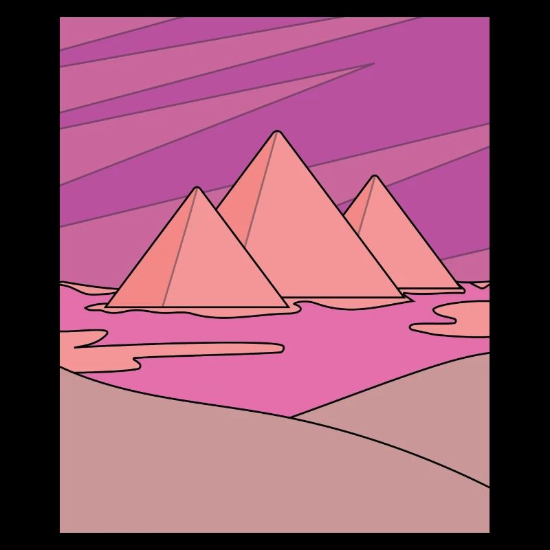 Retro pyramide du désert soleil