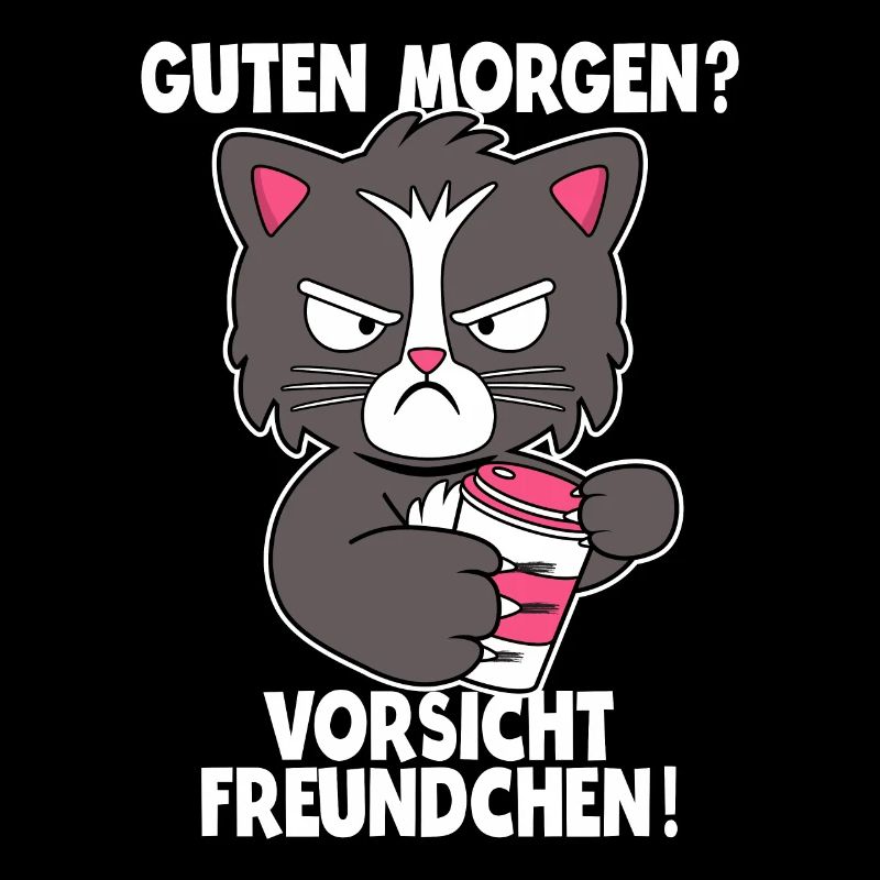 Katze Kaffee Morgenmuffel Langschläfer Geschenk