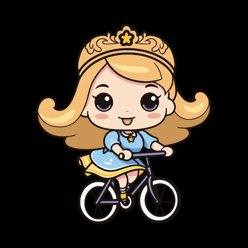 Fahrrad Mädchen Comic