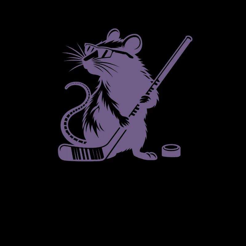 Maus Ratte Eishockeyspieler Silhouette
