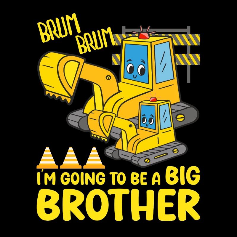 Excavator Child Ready Going To Be A Big Brother