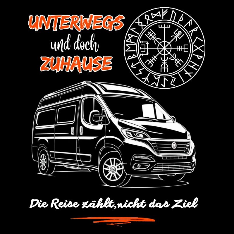 Camping Kastenwagen Wohnmobil Spruch mit Kompass