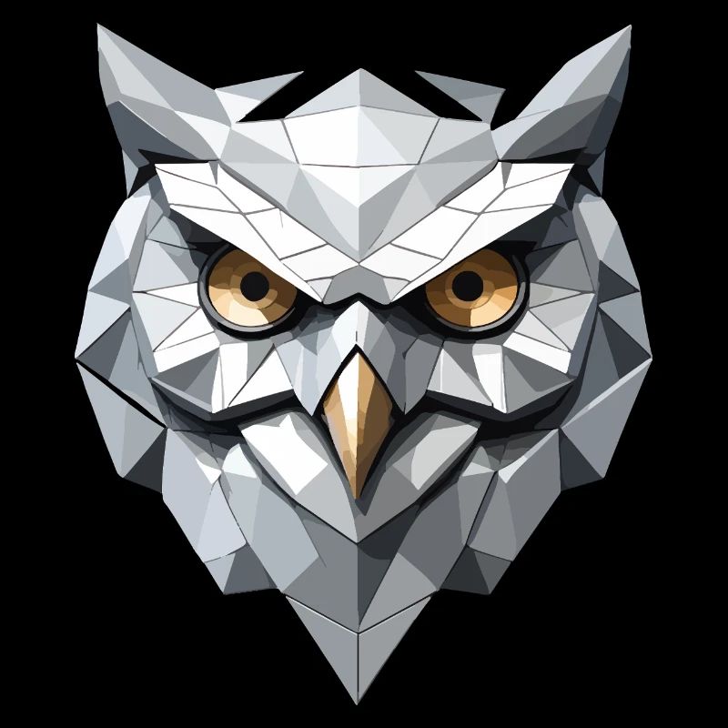 Eule Maske - Low Poly Design