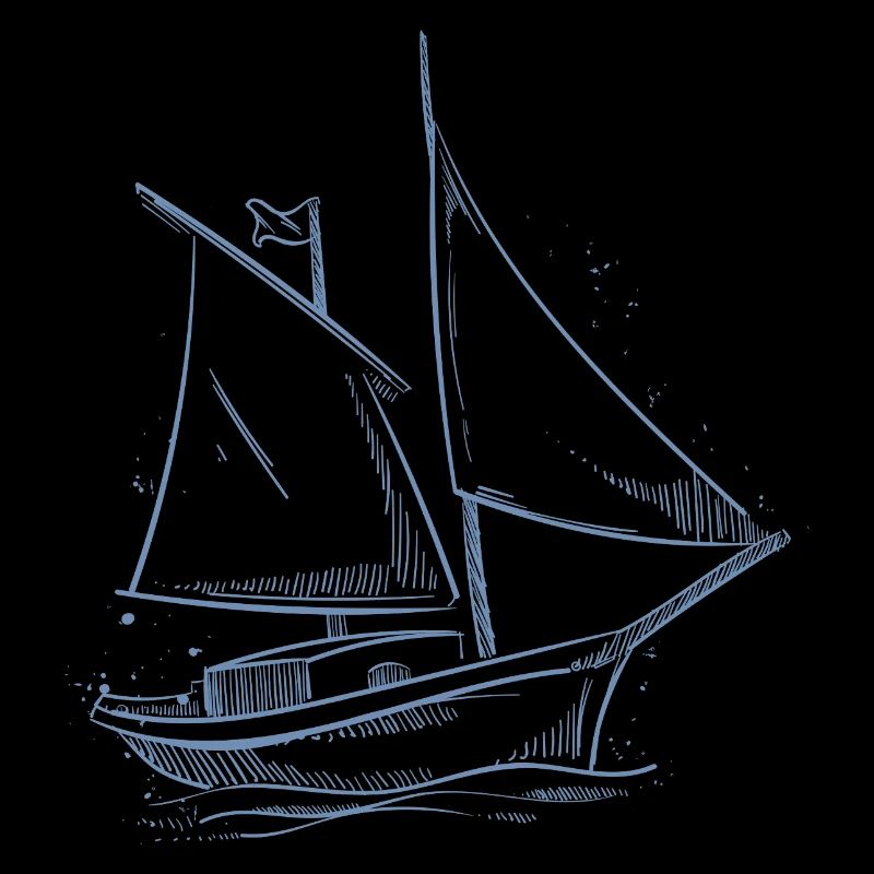 Sailor Sailing Sailboat Minimalism Design