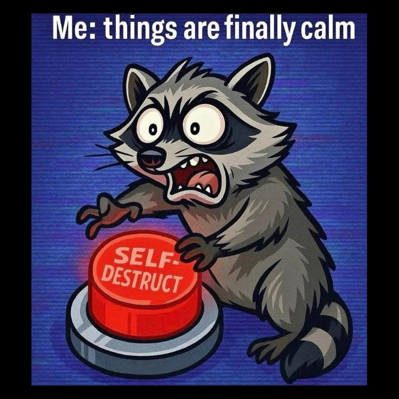 Waschbär-Selbstzerstörungs-Meme