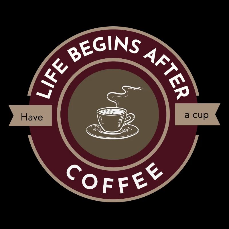 Das Leben beginnt nach dem Kaffee, trinken Sie eine Tasse düster