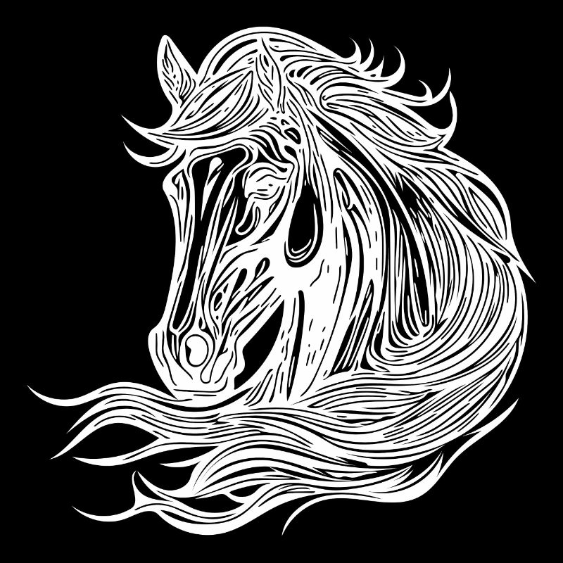 Pretty mares portrait with mane in the wind