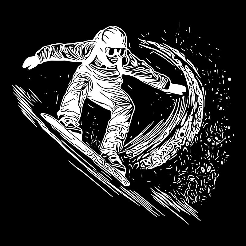 Deep Snow Snowboard Ride Jump Style Move